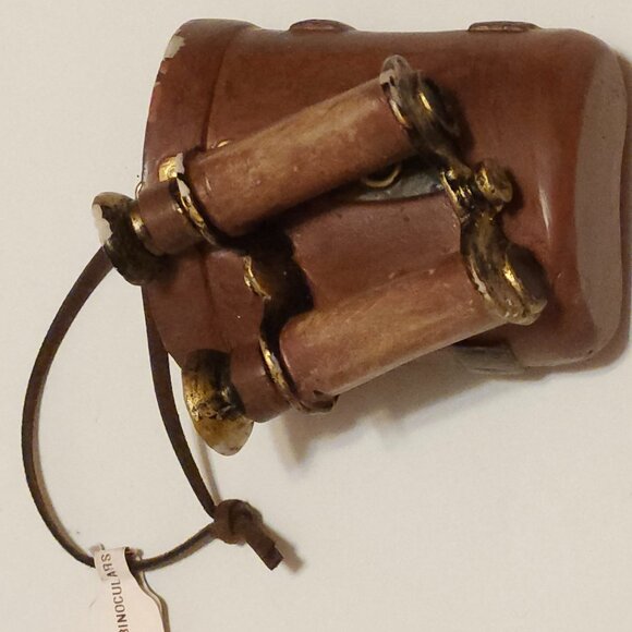 Brass Binoculars with Leather Box Nautical Binocular CHRISTMAS TREE ORNAMENT - Picture 2 of 6